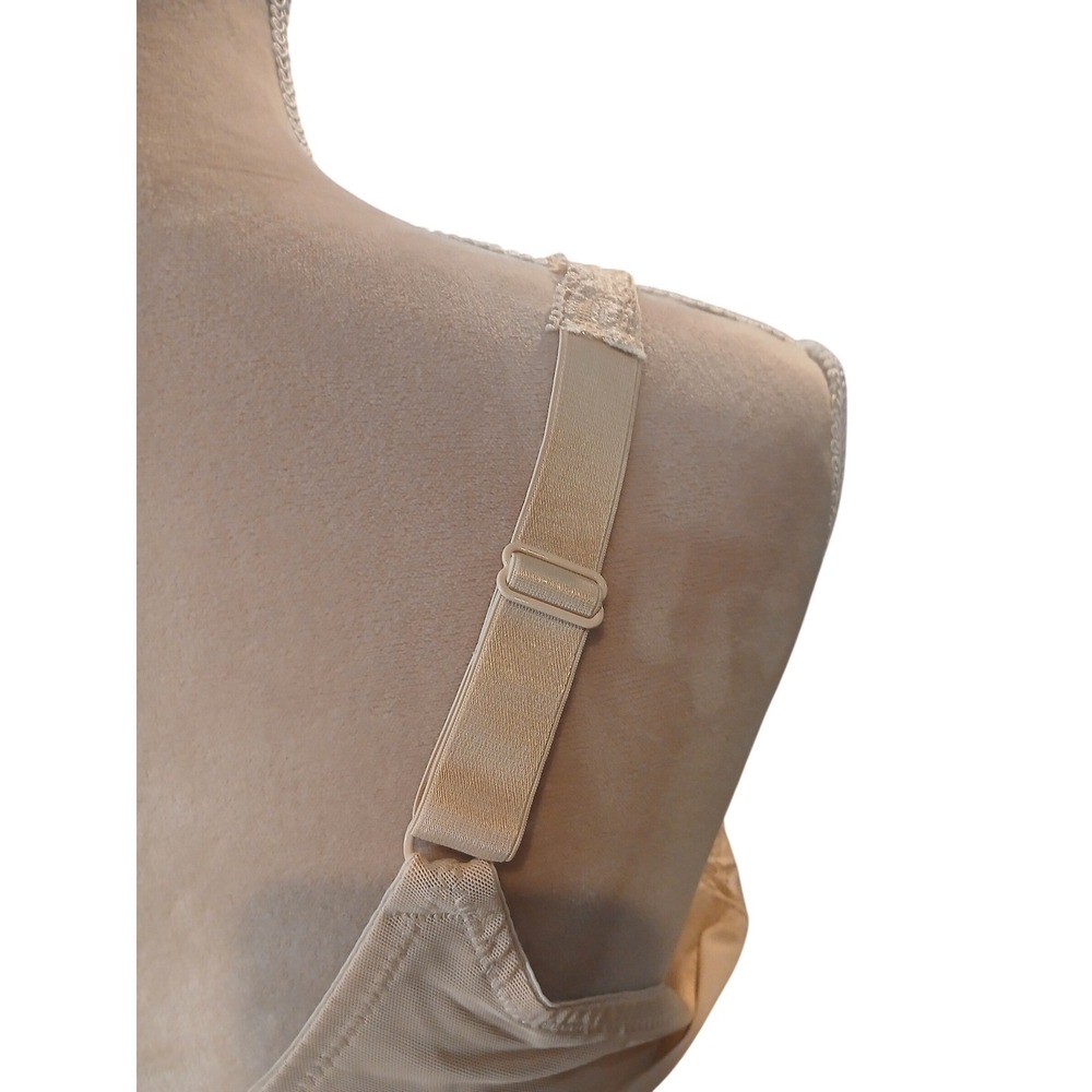Playtex Love My Curves Lift Bra 40DD Beige Lace Plunge Neckline Stretch Cups - Picture 6 of 9